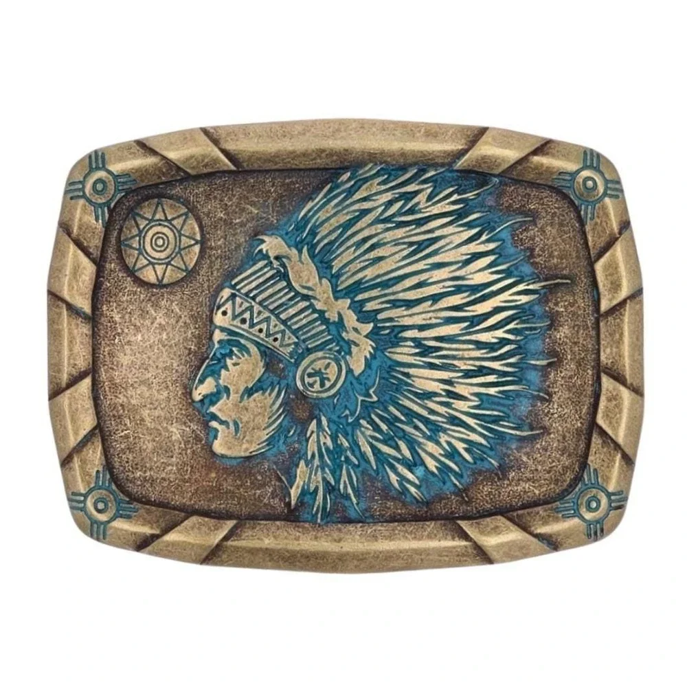 Montana Silversmiths Woven Traditions‎ Native Chief Heritage Buckle MSRP $50 New
